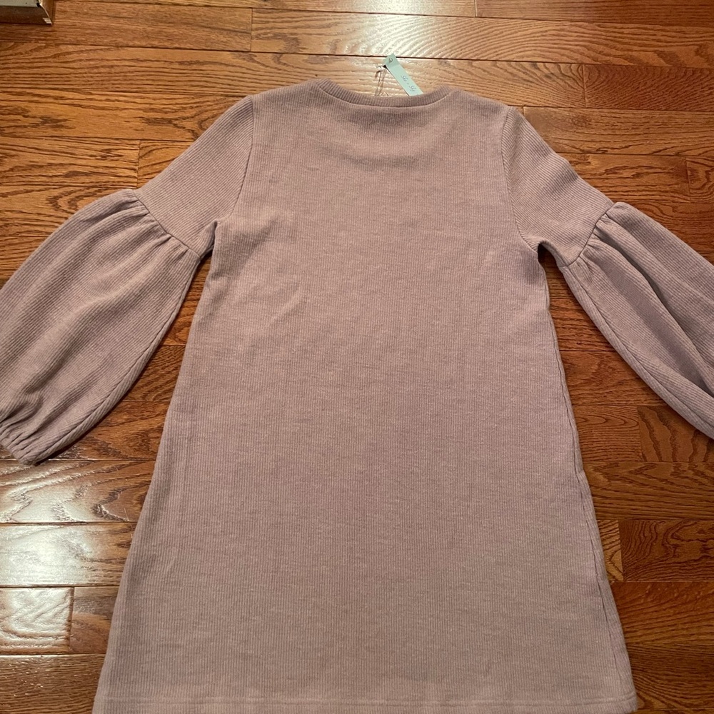 NWT She + Sky Purple Long Sleeve Bishop Sleeve Dress - Size large